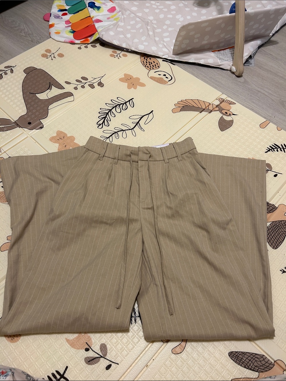 Kohl's Men's Tan Pinstripe Drawstring Chinos